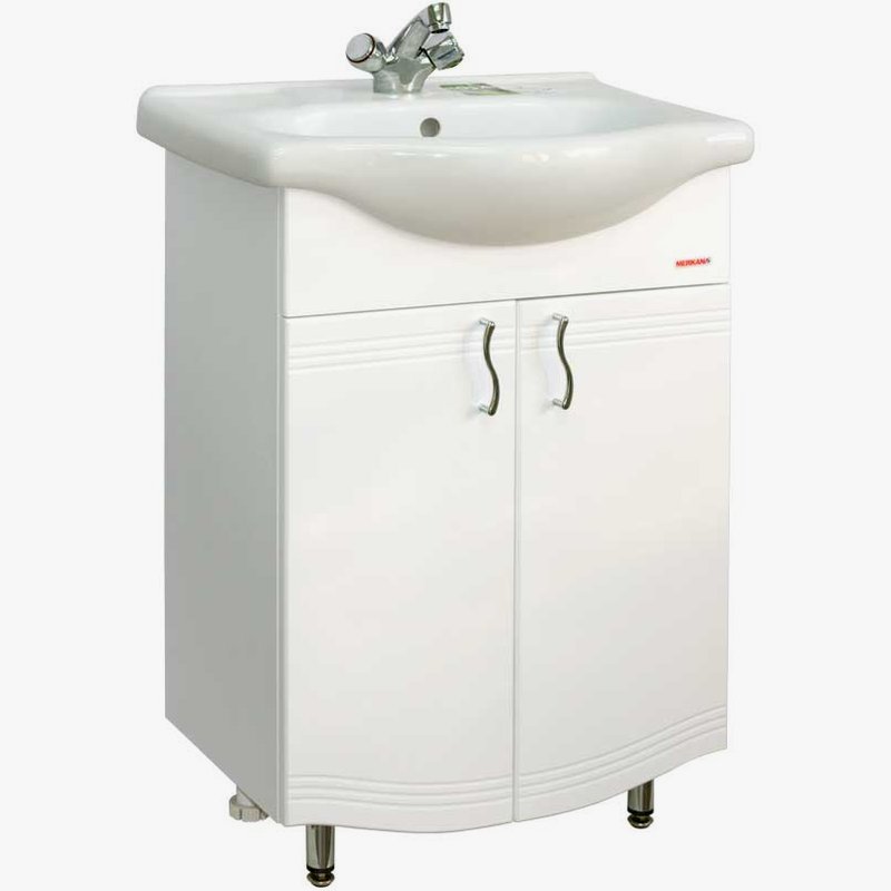 Установка умывальника на кронштейнах, тумбе и подвесной полке